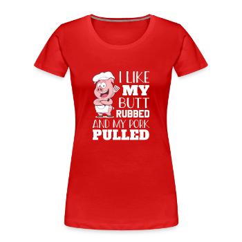 BBQ Grillmeister Grillparty - Frauen Premium Bio T-Shirt - Rot - Vorne - Mia (176cm)