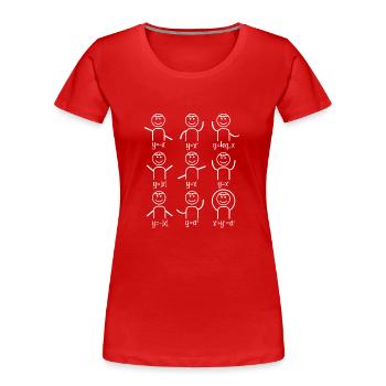 Professeur de maths algèbre danse maths - T-shirt bio Premium Femme - rouge - Devant - Mia (176cm)