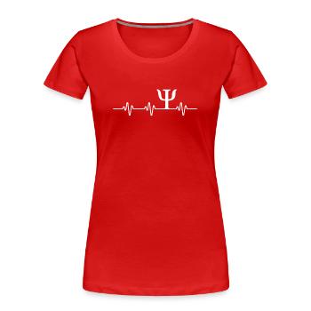 Psych Symbol Herzschlag-T-Shirt Lustiger Psychologe - Frauen Premium Bio T-Shirt - Rot - Vorne - Mia (176cm)