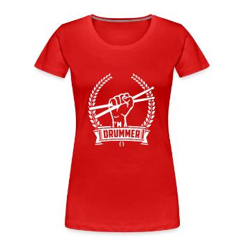 Batteur de batteur de batteur de cadeau - T-shirt bio Premium Femme - rouge - Devant - Mia (176cm)