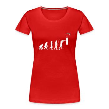 Evolution Boxer Geschenk Boxing Boxhandschuhe - Frauen Premium Bio T-Shirt - Rot - Vorne - Mia (176cm)
