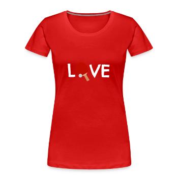 Ping-ping-lt - T-shirt bio Premium Femme - rouge - Devant - Mia (176cm)