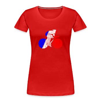 Radsport Radrennen Frankreich Fahne Radrennfahrer - Frauen Premium Bio T-Shirt - Rot - Vorne - Mia (176cm)