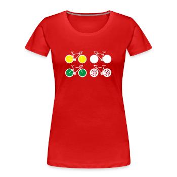 Frankreich Radrennen Tour Radsport Rennrad Trikots - Frauen Premium Bio T-Shirt - Rot - Vorne - Mia (176cm)