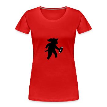 Schwein spielt American Football - Frauen Premium Bio T-Shirt - Rot - Vorne - Mia (176cm)
