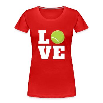 Tennis Tennis Ball Tennis Court Gift - Women's Premium Organic T-Shirt - red - Front - Mia (176cm)