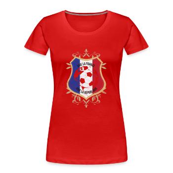 Frankreich Flagge Nationalfarben Paris Fußball - Frauen Premium Bio T-Shirt - Rot - Vorne - Mia (176cm)