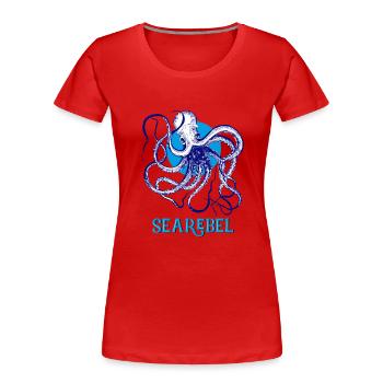 octopus octopus funny sea holiday schwi - Women's Premium Organic T-Shirt - red - Front - Mia (176cm)