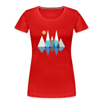 Berge - Frauen Premium Bio T-Shirt - Rot - Vorne - Mia (176cm)