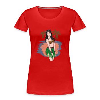 Hawaiian Girls Sexy Holiday Fantasy Sex Erotic - Women's Premium Organic T-Shirt - red - Front - Mia (176cm)