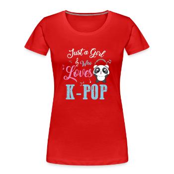 kpop band girl fan - Frauen Premium Bio T-Shirt - Rot - Vorne - Mia (176cm)