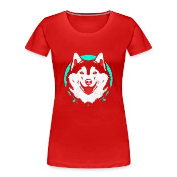 Husky - Women's Premium Organic T-Shirt - red - Front - Mia (176cm)