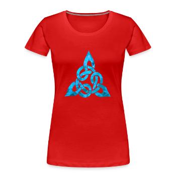 Celtic Knot - Women's Premium Organic T-Shirt - red - Front - Mia (176cm)