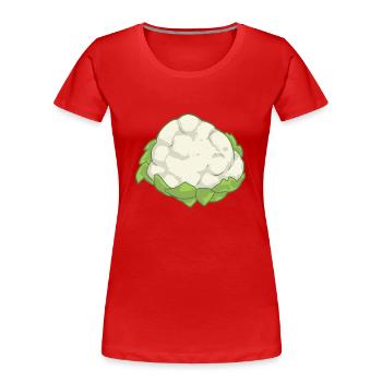 Blumenkohl Gemüse Speise Vegan - Frauen Premium Bio T-Shirt - Rot - Vorne - Mia (176cm)