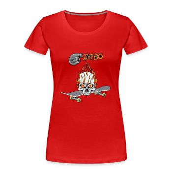 Skateboard Turbo Youth Skater Skull - T-shirt bio Premium Femme - rouge - Devant - Mia (176cm)
