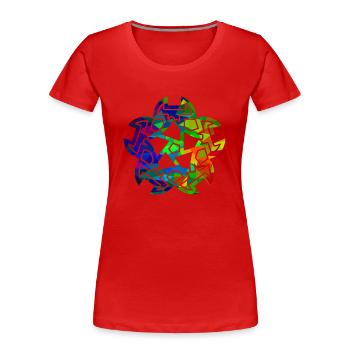 Keltisches Ornament - Frauen Premium Bio T-Shirt - Rot - Vorne - Mia (176cm)