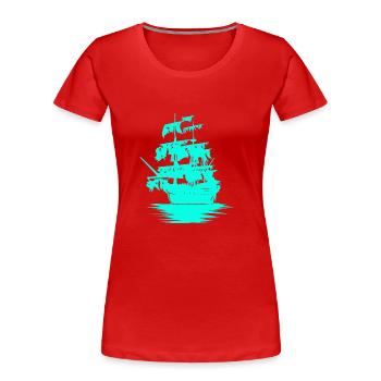 Segelschiff Schiff Seefahrt Fantasy Maritim Jolle - Frauen Premium Bio T-Shirt - Rot - Vorne - Mia (176cm)