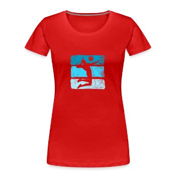 Joueur de volley-ball de volley-ball Vintage - T-shirt bio Premium Femme - rouge - Devant - Mia (176cm)