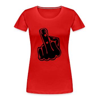 Mittelfinger Revolution Anti Demo Geschenk - Frauen Premium Bio T-Shirt - Rot - Vorne - Mia (176cm)