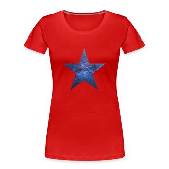Sternenhimmel Blau - Frauen Premium Bio T-Shirt - Rot - Vorne - Mia (176cm)