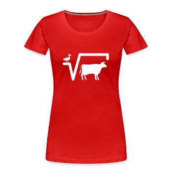 Die N-te Wurzel Aus Q Witzige Mathe Sprüche Kuh - Frauen Premium Bio T-Shirt - Rot - Vorne - Mia (176cm)