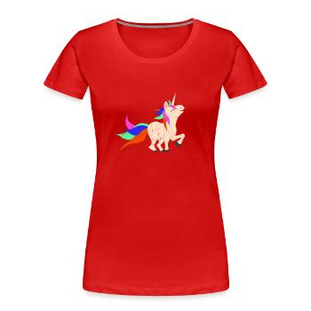 Unicorn grunge - Women's Premium Organic T-Shirt - red - Front - Mia (176cm)