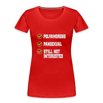 Polyamorous pansexual checklist LGBTQ polyamory - Women's Premium Organic T-Shirt - red - Front - Mia (176cm)