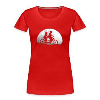 Vélo tandem Moon Tandem - T-shirt bio Premium Femme - rouge - Devant - Mia (176cm)