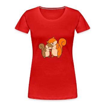 squirrel - Women's Premium Organic T-Shirt - red - Front - Mia (176cm)