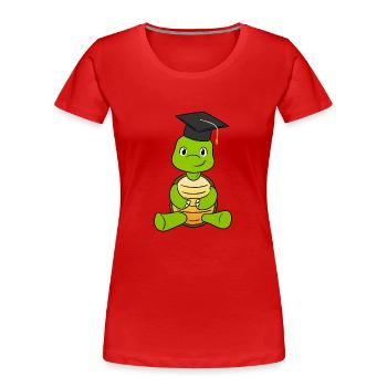 Graduation Turtle - Frauen Premium Bio T-Shirt - Rot - Vorne - Mia (176cm)