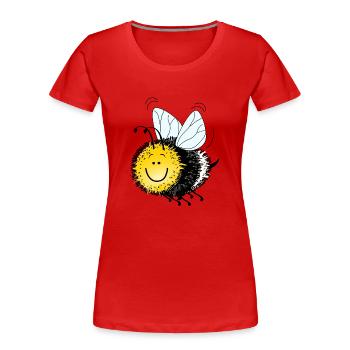 Bourdon xxl abeille guêpe mouche frelon insecte - T-shirt bio Premium Femme - rouge - Devant - Mia (176cm)