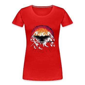 Schwert Katana Krähe Rabe Fantasy Auferstehung - Frauen Premium Bio T-Shirt - Rot - Vorne - Mia (176cm)