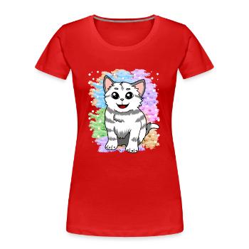 Fantasy Kitten Katzen Traum Welt Fantasy Natur - Frauen Premium Bio T-Shirt - Rot - Vorne - Mia (176cm)