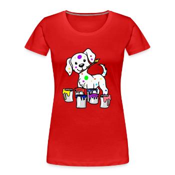 Dog artist painter art brush professions job - Women's Premium Organic T-Shirt - red - Front - Mia (176cm)