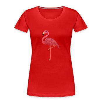 Flamant rose oiseau amoureux des animaux d'été femmes cadeau - T-shirt bio Premium Femme - rouge - Devant - Mia (176cm)