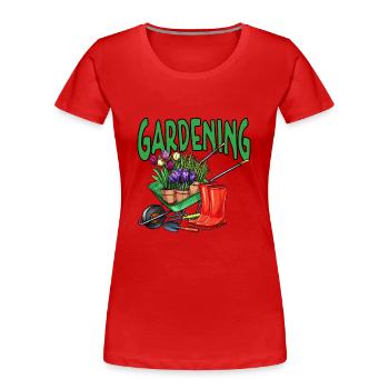 Jardin amis jardinage nature cadeau - T-shirt bio Premium Femme - rouge - Devant - Mia (176cm)