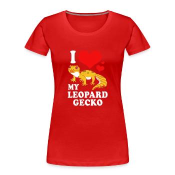 Gecko Lizard Geckos Reptile Reptiles - Women's Premium Organic T-Shirt - red - Front - Mia (176cm)