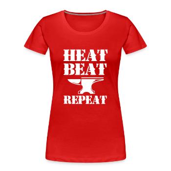 Schmied Amboss - Frauen Premium Bio T-Shirt - Rot - Vorne - Mia (176cm)