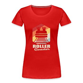 Achterbahn - Frauen Premium Bio T-Shirt - Rot - Vorne - Mia (176cm)