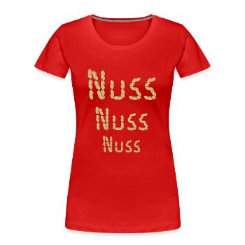 Erdnuss Erdnüsse Nuss Nüsse Nahrungsmittel - Frauen Premium Bio T-Shirt - Rot - Vorne - Mia (176cm)