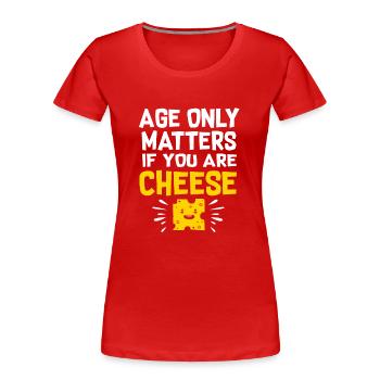cheese - Women's Premium Organic T-Shirt - red - Front - Mia (176cm)