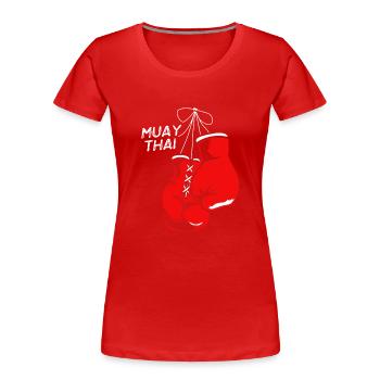 Muay Thai - Frauen Premium Bio T-Shirt - Rot - Vorne - Mia (176cm)