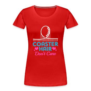 Achterbahn Haare - Frauen Premium Bio T-Shirt - Rot - Vorne - Mia (176cm)