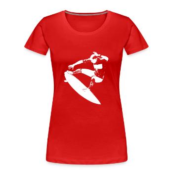 Surf surf surf - T-shirt bio Premium Femme - rouge - Devant - Mia (176cm)