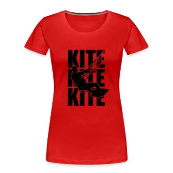 Kitesurf Surfer Kitesurfing Surfbrett Kitesurfer - Frauen Premium Bio T-Shirt - Rot - Vorne - Mia (176cm)