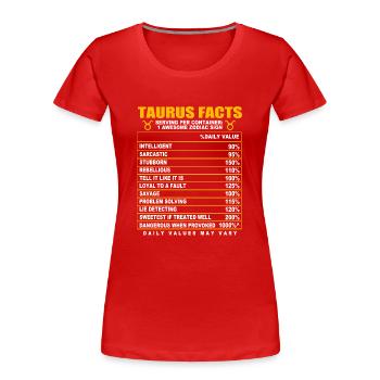Stier Sternzeichen - Frauen Premium Bio T-Shirt - Rot - Vorne - Mia (176cm)