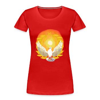 Sunlight Dove God Jesus Peace Creation - Women's Premium Organic T-Shirt - red - Front - Mia (176cm)