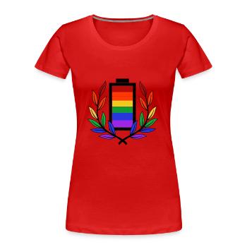 Battery Battery LGBT Homosexuality Gay Pride - Women's Premium Organic T-Shirt - red - Front - Mia (176cm)