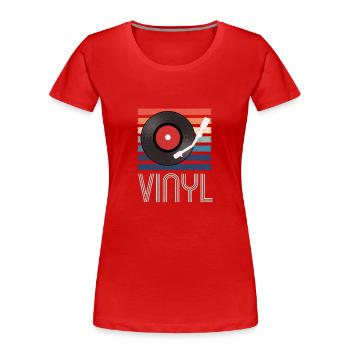 Platines - T-shirt bio Premium Femme - rouge - Devant - Mia (176cm)