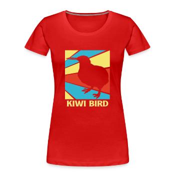 kiwi-vogel Kiwi Vogel - Frauen Premium Bio T-Shirt - Rot - Vorne - Mia (176cm)
